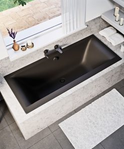Petra lux slim matt fekete egyenes kád
